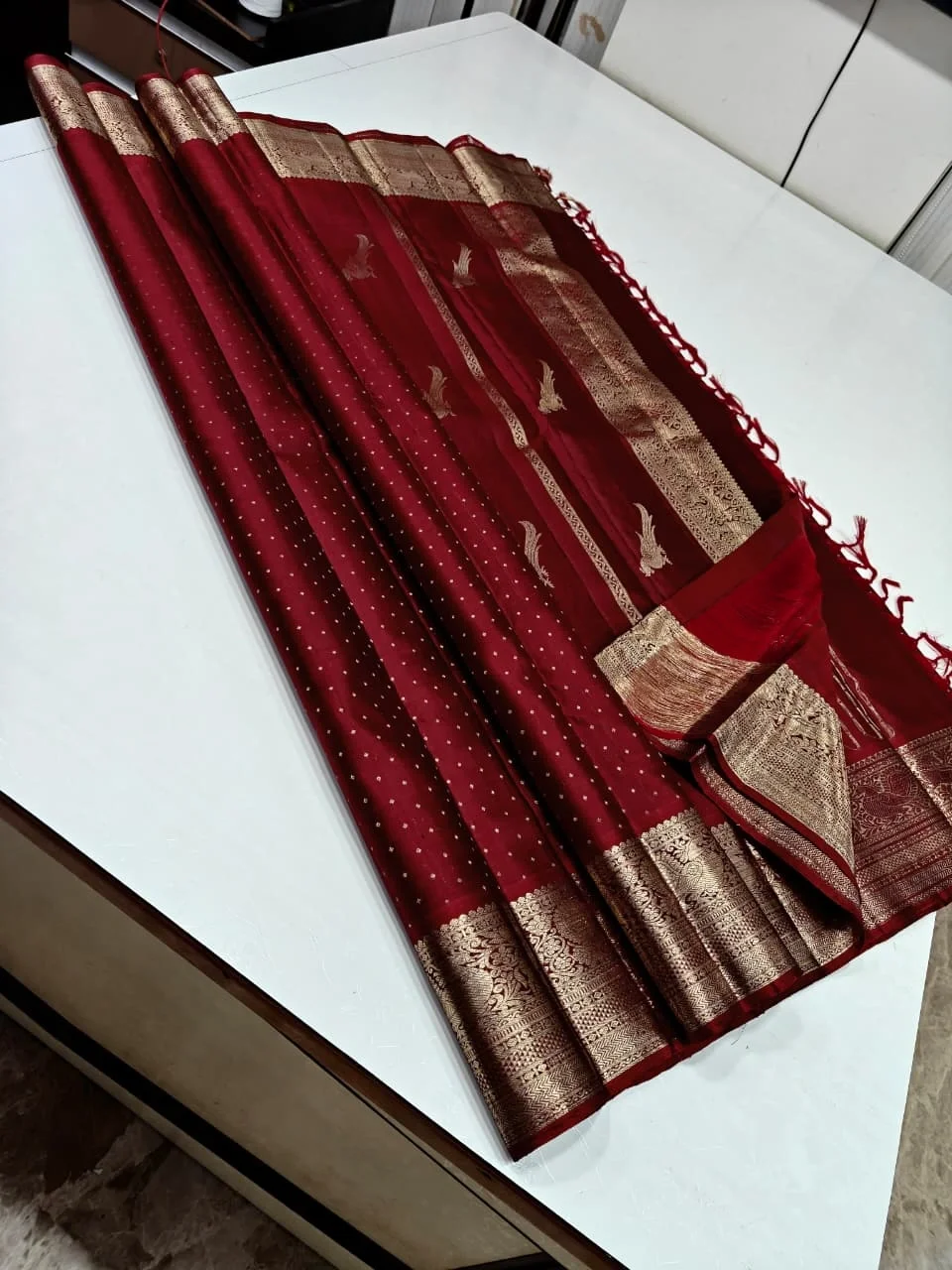Wine Kanchipuram Silk Saree